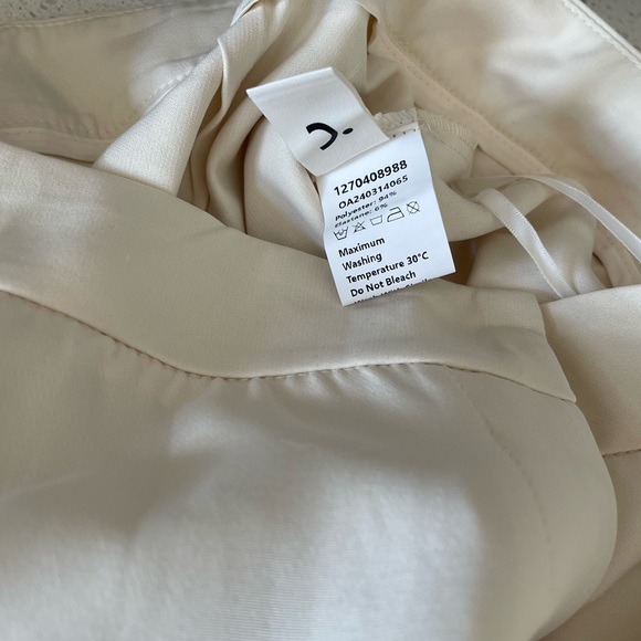 NWT Commense Solid Tube Top With Wide Leg Pants Set Cream Ivory Large - Picture 10 of 14